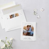 Arched Photo Save the Date Petite Cards Sand Signature smooth Blank No Standard