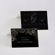 Dark Gothic Roses Place Cards Midnight Signature