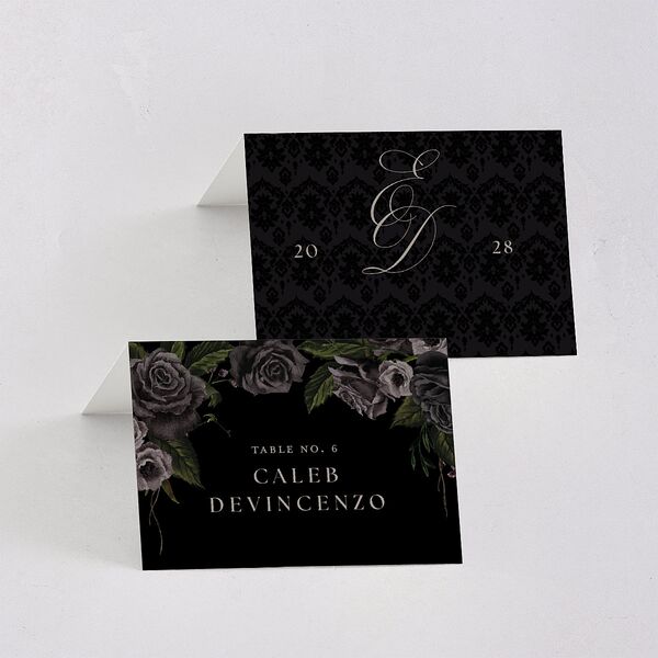 Dark Gothic Roses Place Cards Midnight Signature