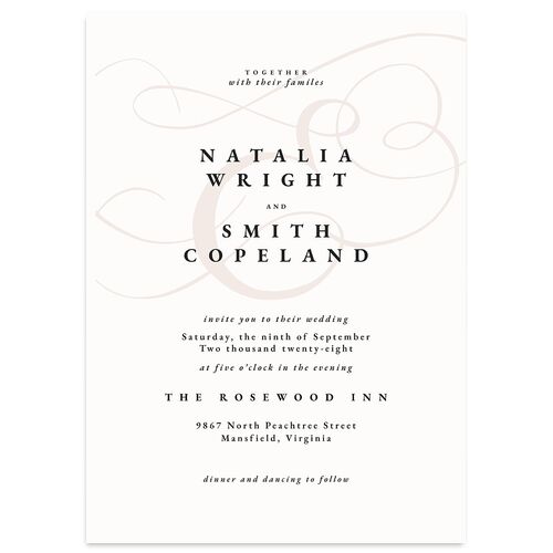 Ampersand Flourish Wedding Invitations Snow Signature Blank No Standard