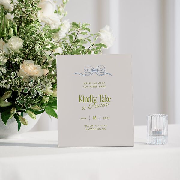 Modern Delicate Bows Bar Bended Tabletop Sign X-small Peridot Standard Plastic XS Tabletop Bar