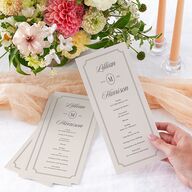 Elegant Oval Monogram Wedding Programs Sand Signature