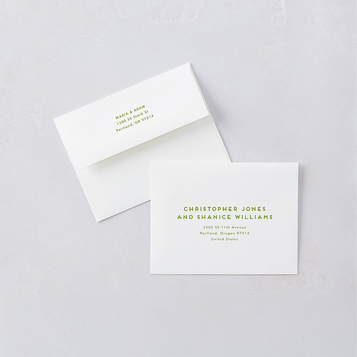 Eclectic Vintage Stripes Thank You Card Envelopes White Linen Both Recipient and Return Addresses Signature Standard