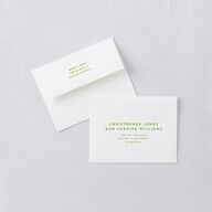 Eclectic Vintage Stripes Thank You Card Envelopes White Linen Both Recipient and Return Addresses Signature Standard