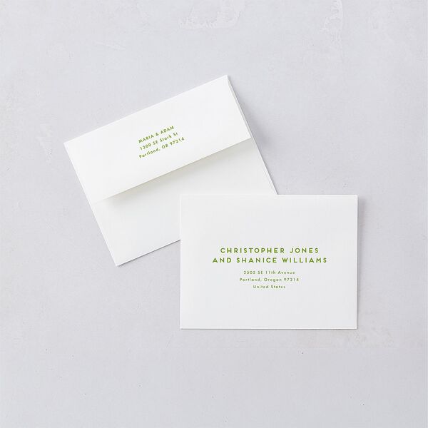 Eclectic Vintage Stripes Thank You Card Envelopes White Linen Both Recipient and Return Addresses Signature Standard
