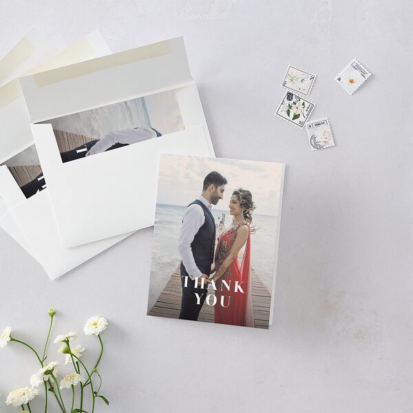 Vibrant Floral Thank You Cards Deep Claret