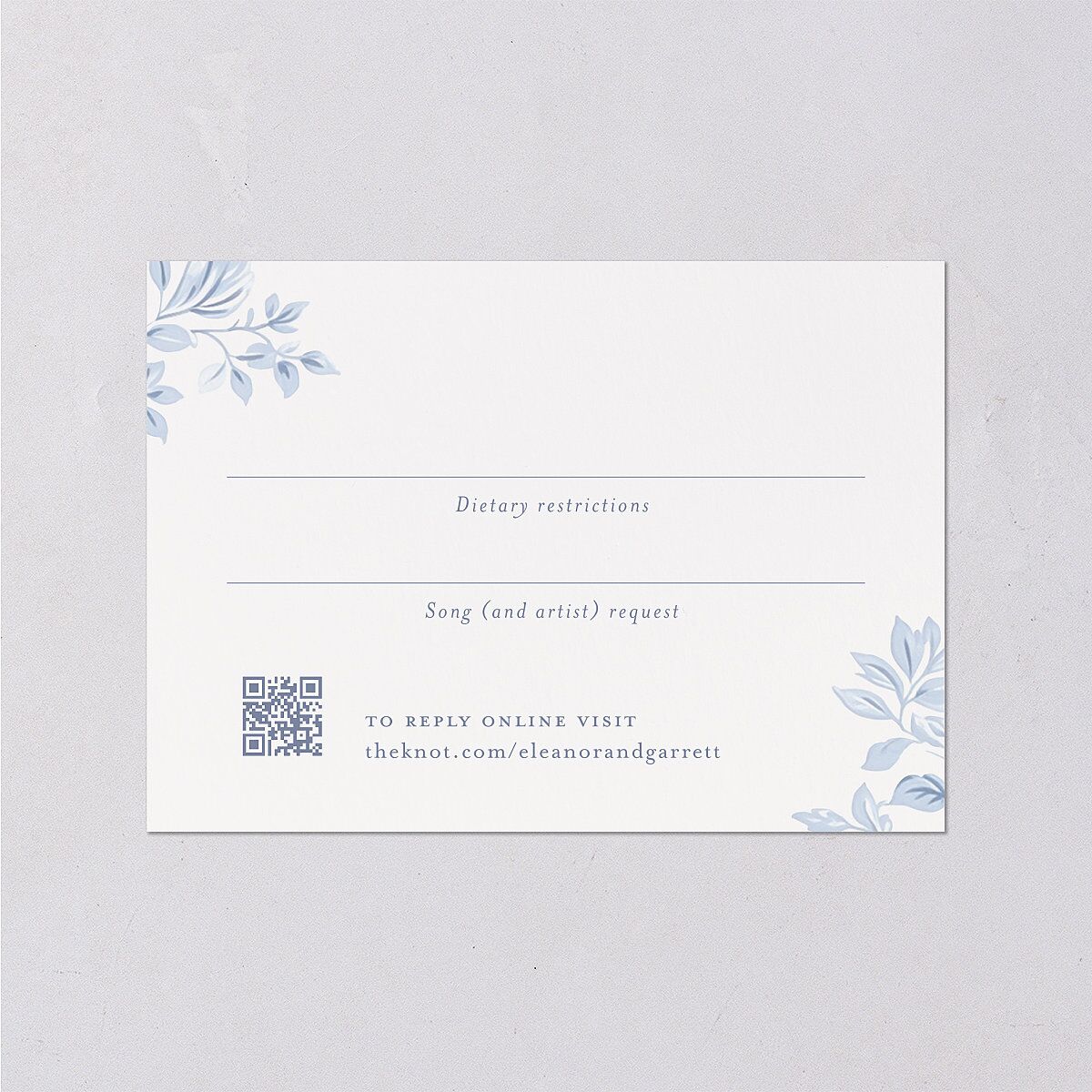 Vintage French Floral Toile Wedding Response Cards Dusty Blue Signature Standard