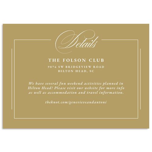 Elegant Photograph Wedding Event Detail Cards Driftwood Signature Standard