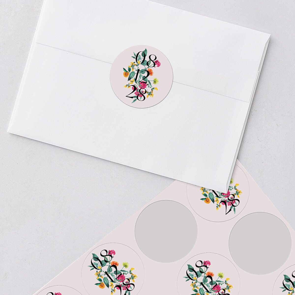 Indian Ascending Garland Wedding Stickers Peony Circle