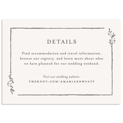 Rustic Branch Frame Wedding Event Detail Cards Champagne Signature Standard