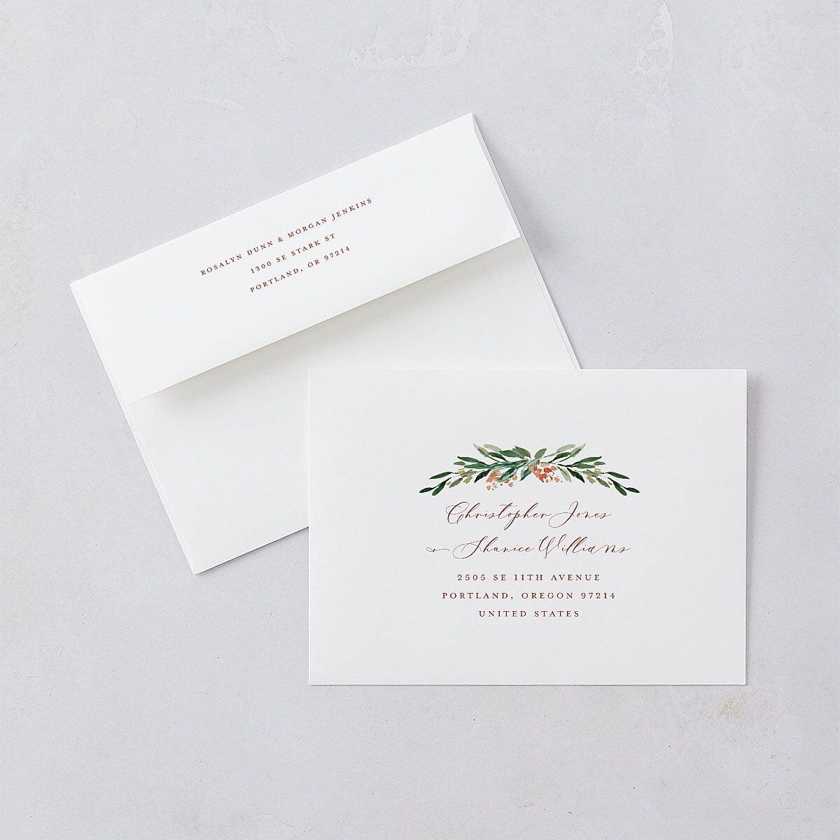 Gilded Botanical Wedding Invitations Copper Signature Blank No Standard