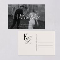 Maximalist Photo Crest Thank You Postcards Linen