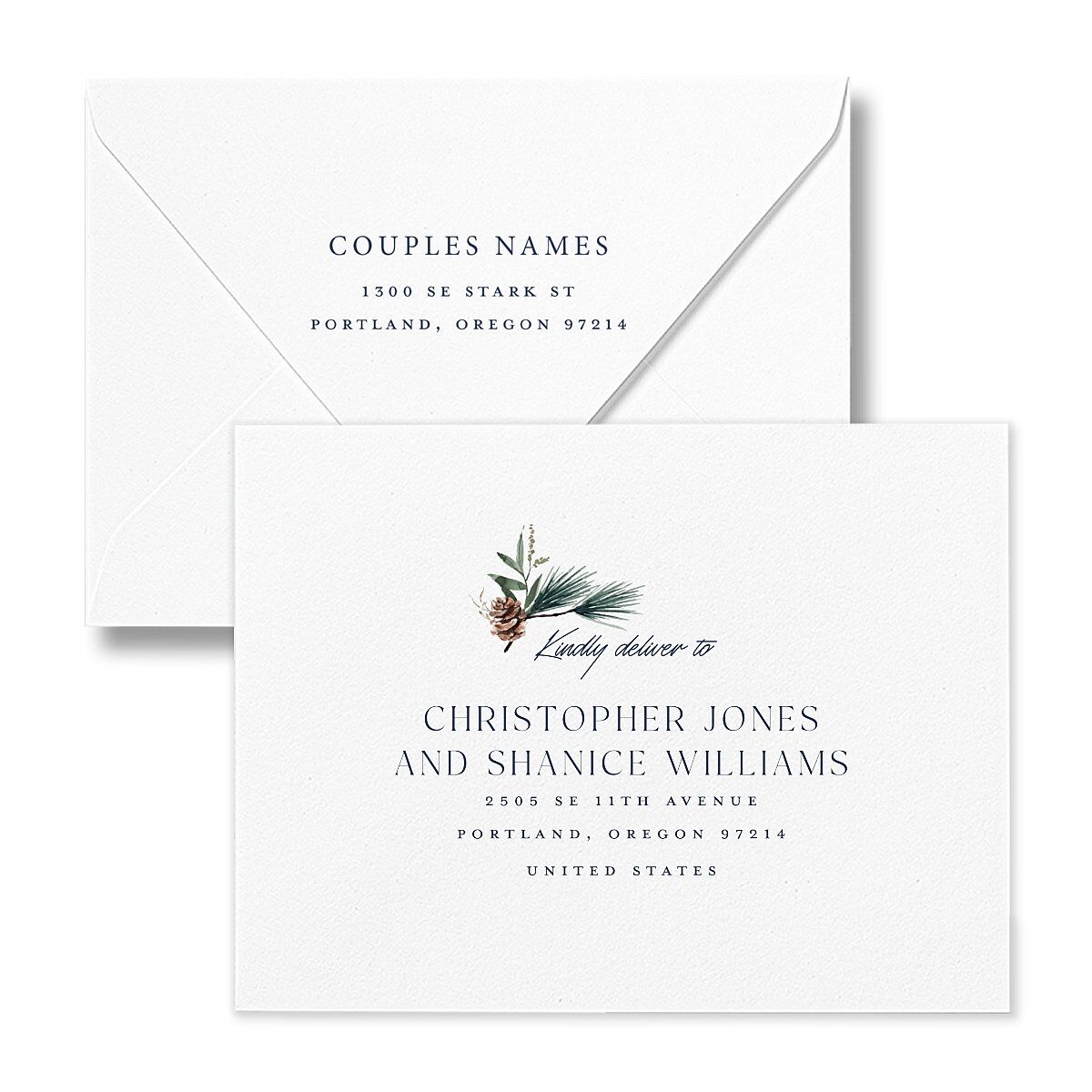 Rustic Pine Thank You Card Euro Envelopes
