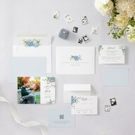 Gilded Hydrangea Save the Date Cards Gold Ocean Signature smooth Blank No