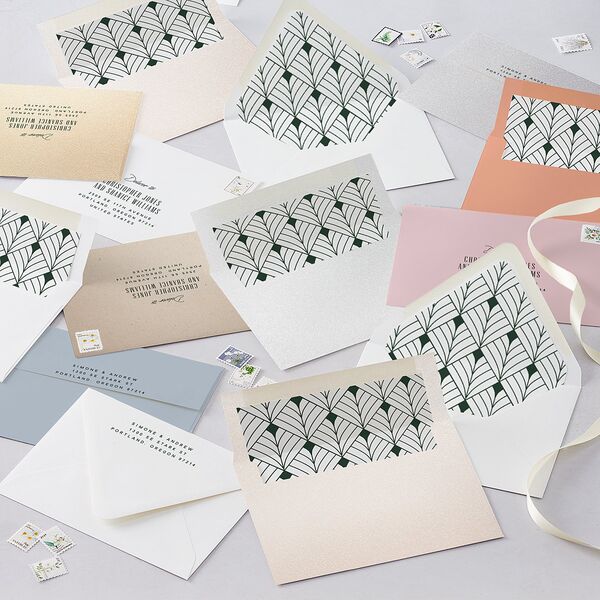Ornate Elegance Wedding Invitations Rose Gold Dark Emerald Signature Blank No