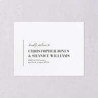 Classic Border All-in-One Wedding Invitations Pure White Signature Light Both Recipient and Return Addresses No