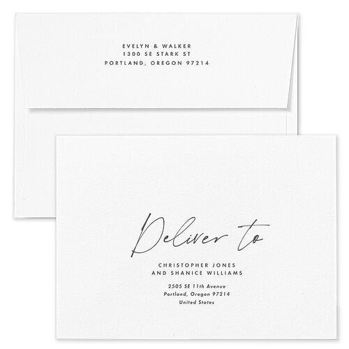 Picture This Photo Rehearsal Dinner Invitation Envelopes White Medieval Grey Both Recipient and Return Addresses Signature Standard