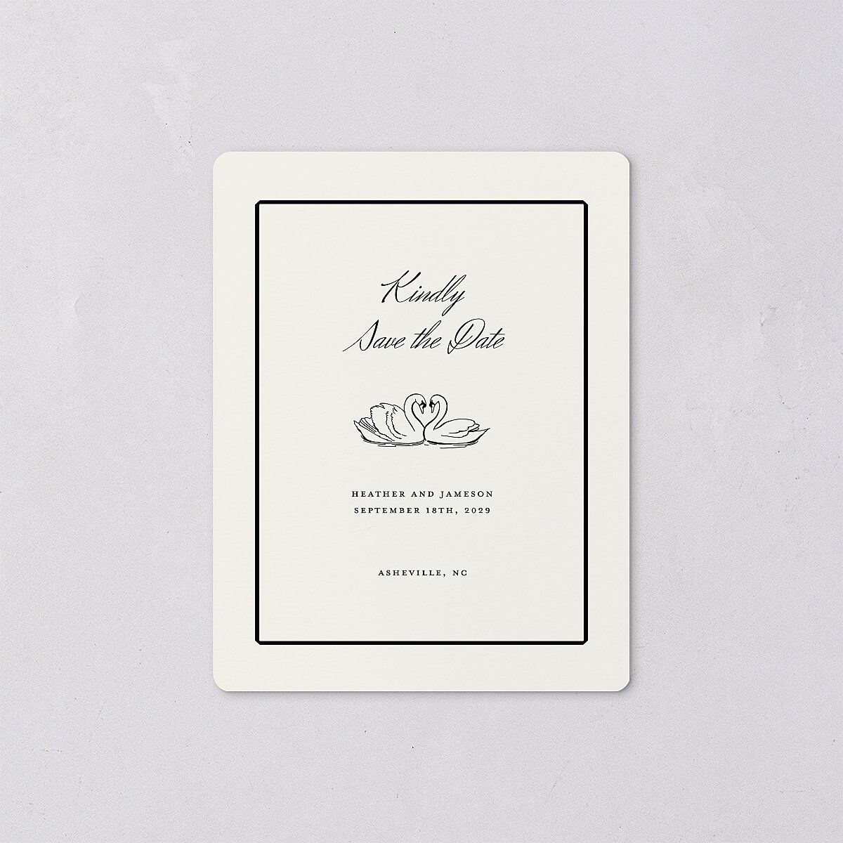 Elegant Swans Save The Date Magnets Ivory Magnet Paper