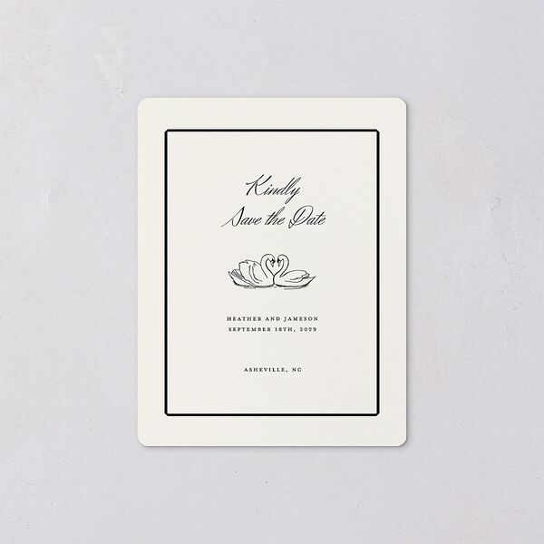Elegant Swans Save The Date Magnets Ivory Magnet Paper