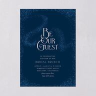 Be Our Guest Bridal Shower Invitations Navy Signature Blank Standard