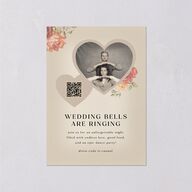 Vintage Awkward Photo Hearts Wedding Enclosure Cards Barely Peach Signature Standard