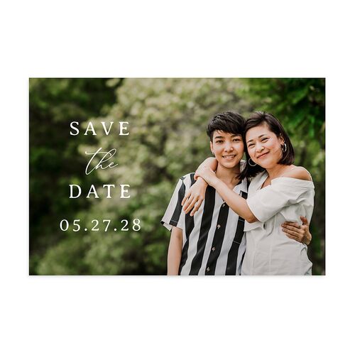 Floral Border Save The Date Postcards  Dusty Blue