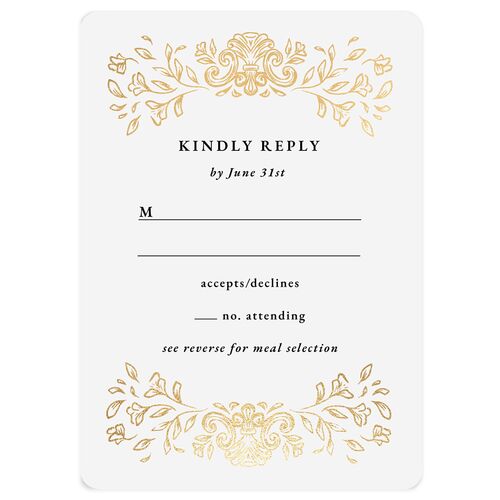 Regal Photo Foil Wedding Response Cards Midnight Gold Signature Rounded