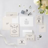 Vintage Lovebird Banner Save the Date Cards Linen Signature smooth Blank No Standard