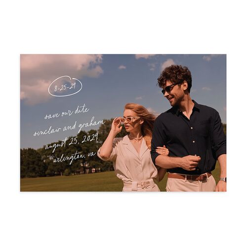 Sunny Day Modern Script Save the Date Postcards Pure White