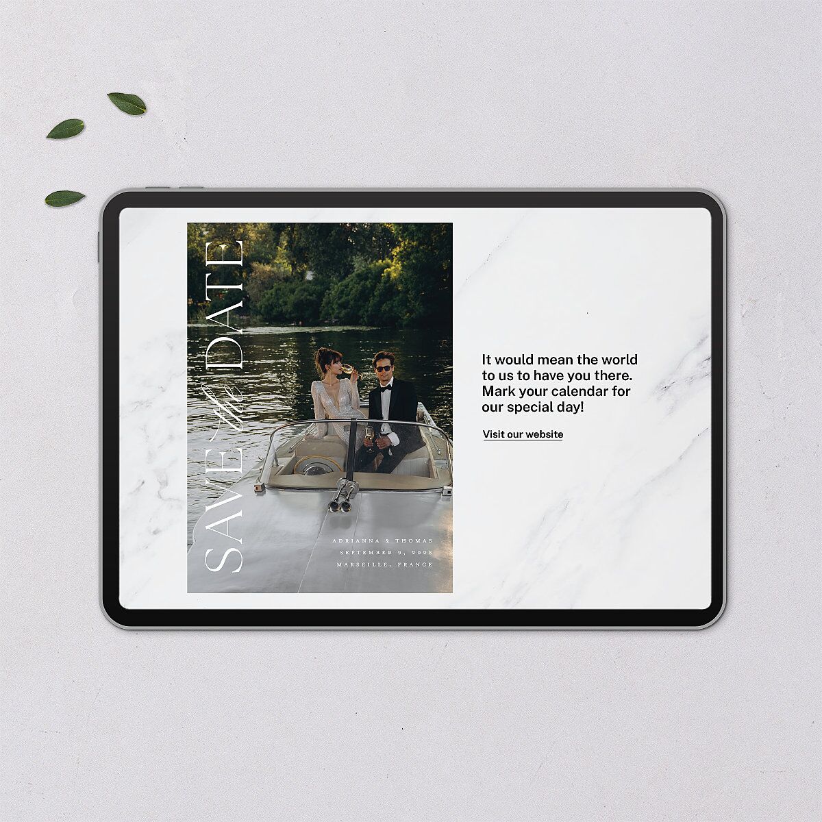 Classic Capture Digital Save the Date Cards Midnight Watercolor Blush Lets Celebrate
