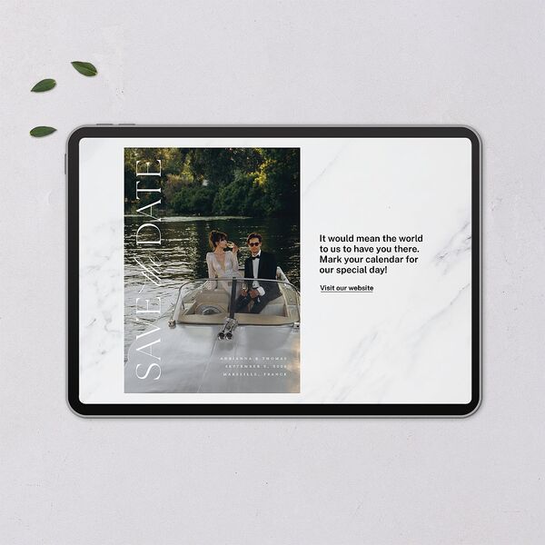Classic Capture Digital Save the Date Cards Midnight Watercolor Blush Lets Celebrate