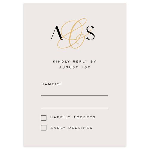 Together Wedding Response Cards Gold Mist Pearlescent