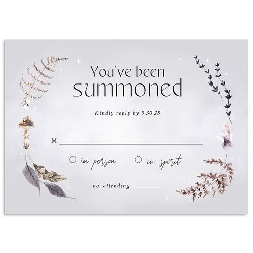 Crystal Forest Wedding Response Cards Licorice Signature Standard