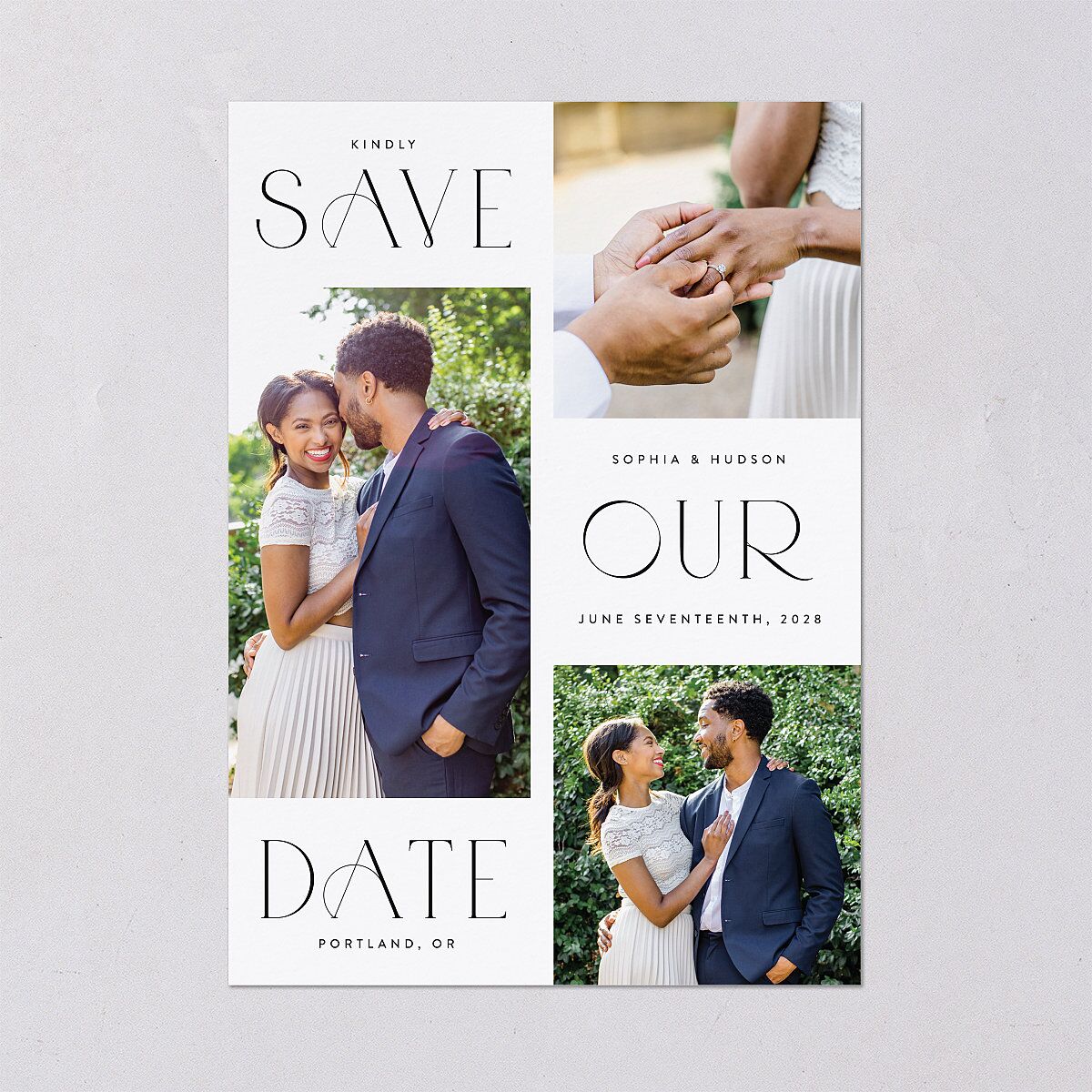 Beloved Union Save The Date Cards Ocean Signature smooth Blank No Standard
