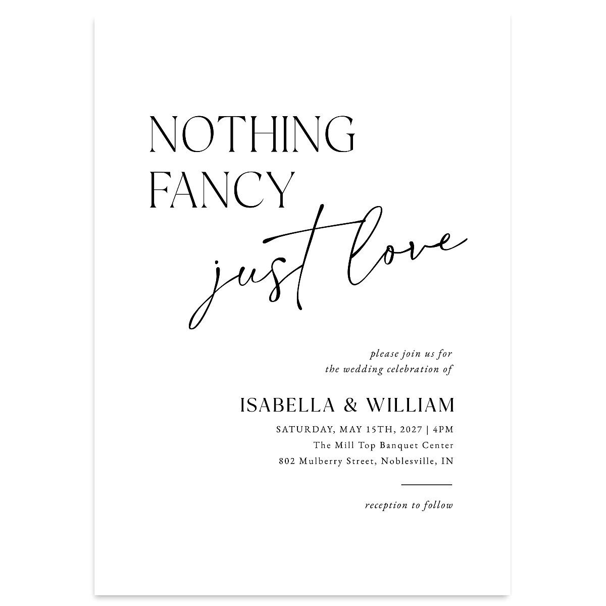 Nothing Fancy Wedding Invitations