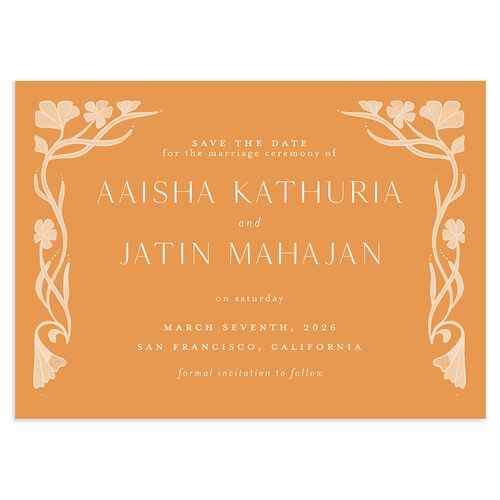 Indian Majestic Legacy Elephants Save the Date Cards Mulberry Signature smooth Blank No Standard