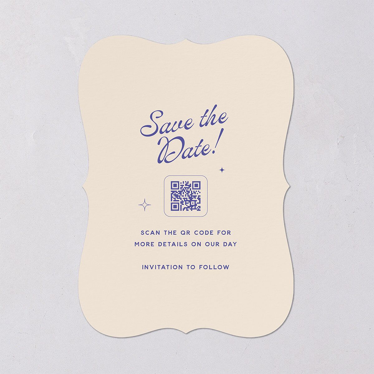 Retro Typography Photo Save the Date Cards Sapphire Signature smooth Blank No Bracket
