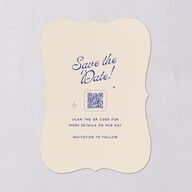 Retro Typography Photo Save the Date Cards Sapphire Signature smooth Blank No Bracket