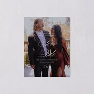 Classic Romantic Photo Save the Date Petite Cards Licorice Signature smooth Blank No Standard