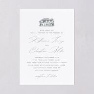 Classic Landscape Wedding Invitations Steel Gray Signature Blank No Standard