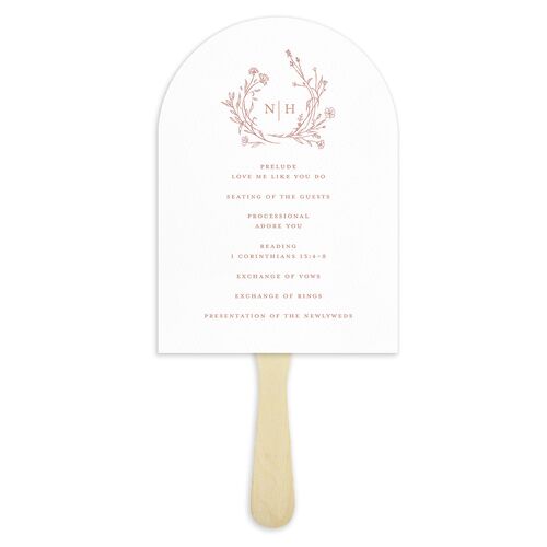 Natural Monogram Fan Programs Dusty Rose Signature Arch