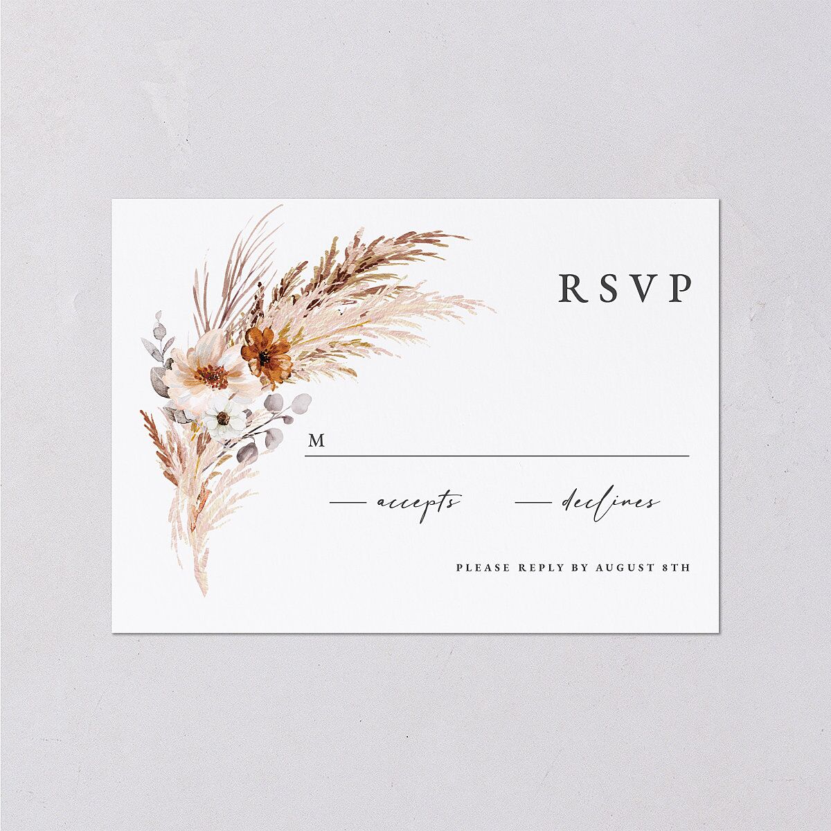 Bohemian Hoop Wedding Response Cards — view 1