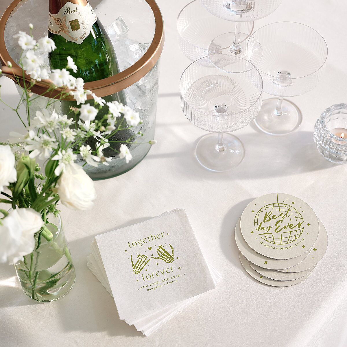 Til Death Do We Disco Cocktail Napkins Pear Napkin Uncoined