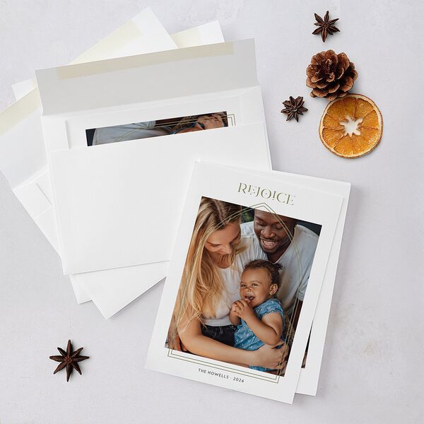 Rejoice Holiday Cards Dark Night Signature Blank Standard Portrait
