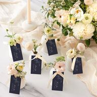 Romantic Branches Favor Gift Tags Navy Signature