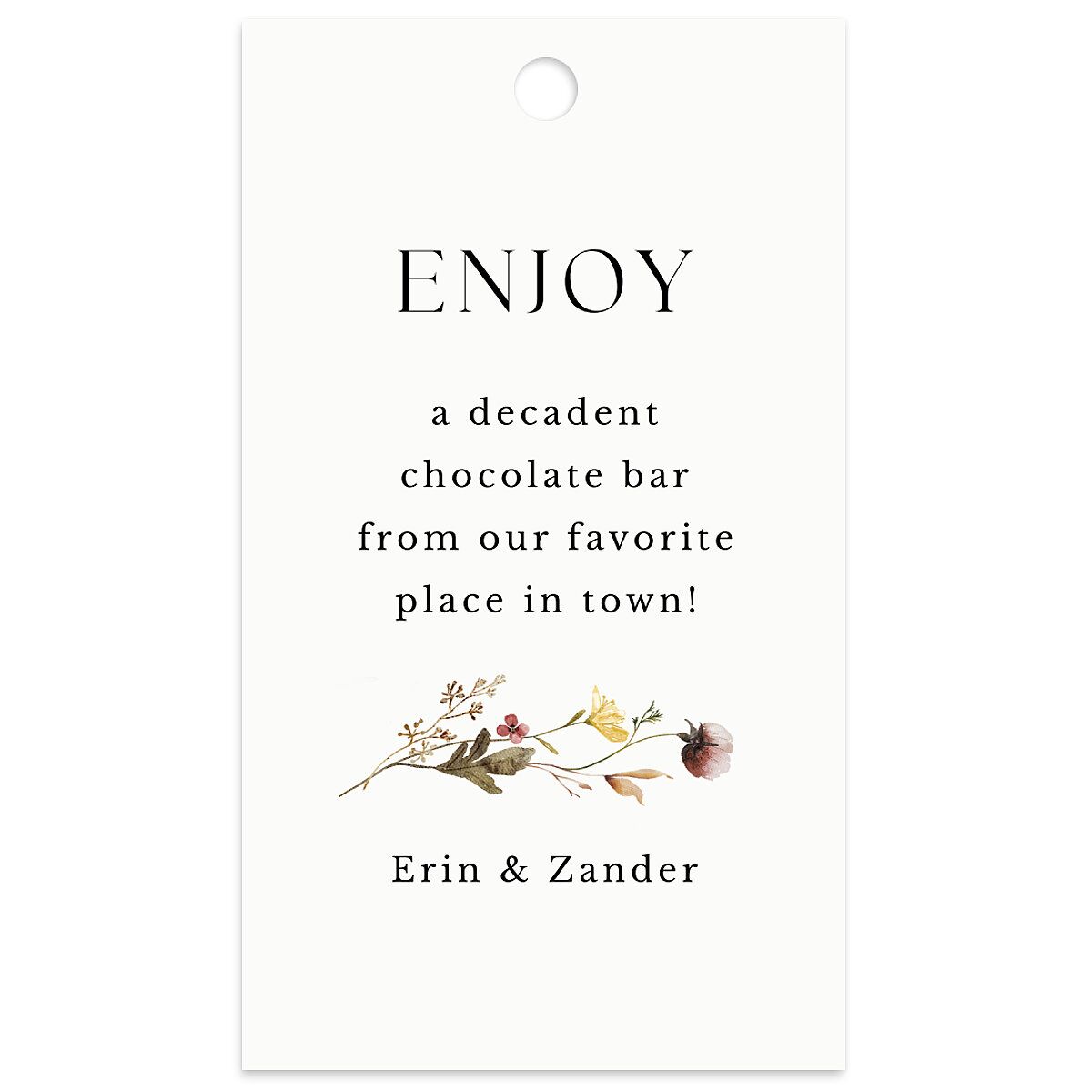Simple Bohemian Wildflowers Favor Gift Tags