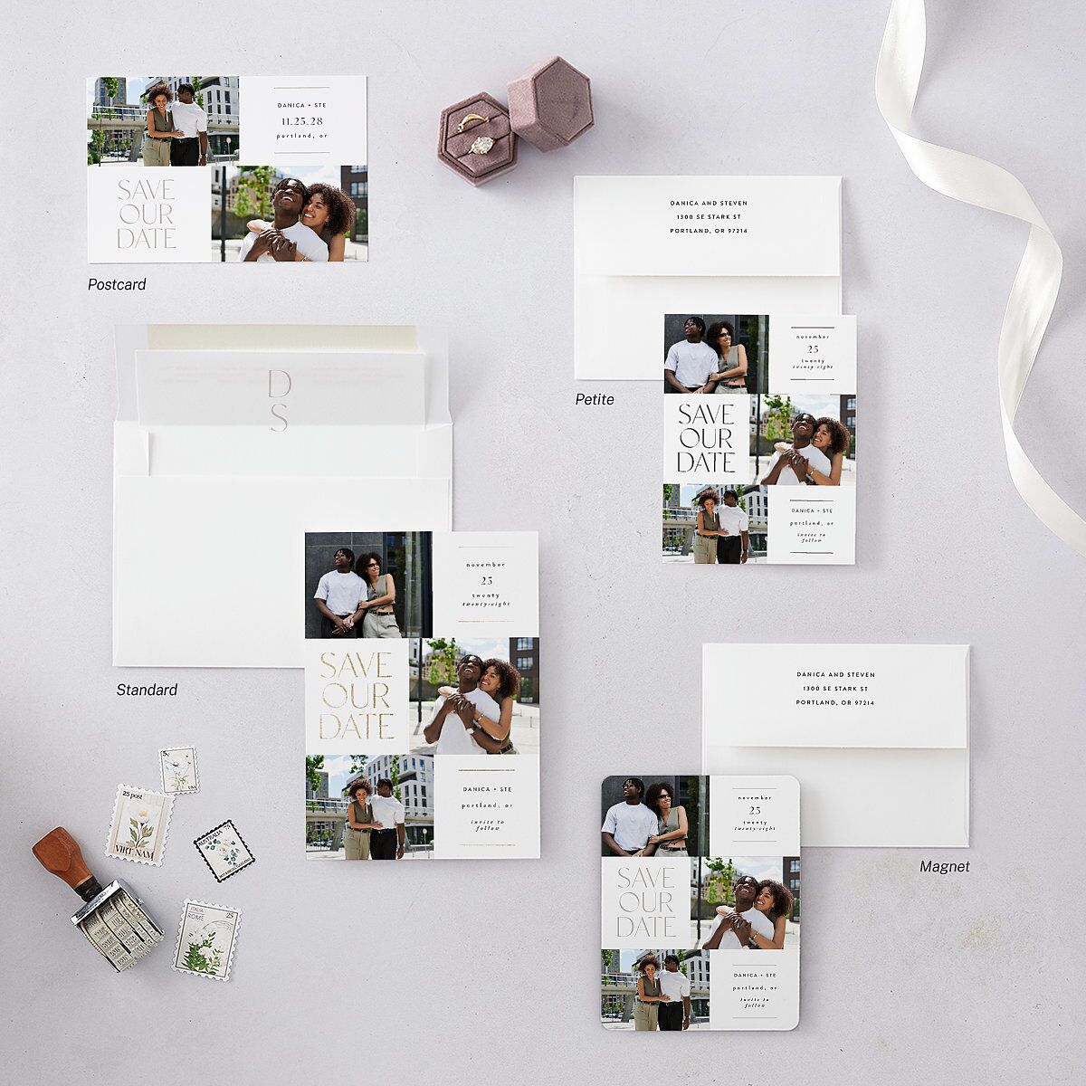 Windows Save the Date Postcards Pure White