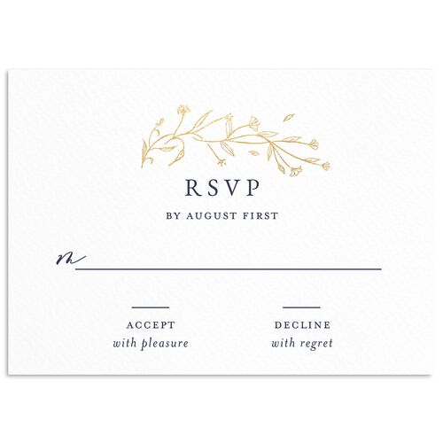 Gilded Monogram Wedding Response Cards Gold Moody Blue Signature Standard
