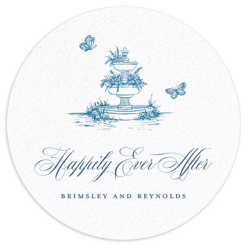 Elegant Antique Toile Frame Wedding Day Coasters by Bridgerton Cruise Cardboard Circle