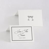 Classic Champagne with Bows Place Cards Pure White Signature